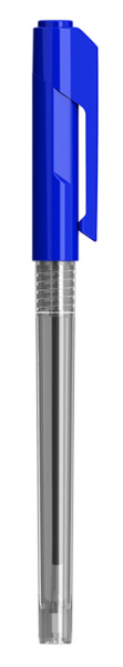 Ручка шариков. Deli Arrow EQ00830 прозрачный/синий d=0.5мм син. черн.