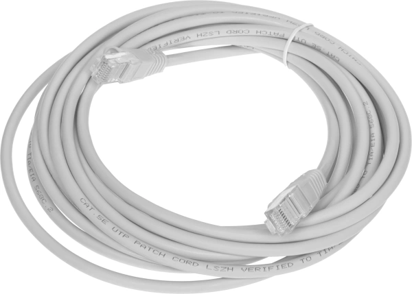 Патч-корд Buro LSZH UTP cat5E 5м серый RJ-45 (m)-RJ-45 (m) (UTP-5E-5M-G-LSZH)