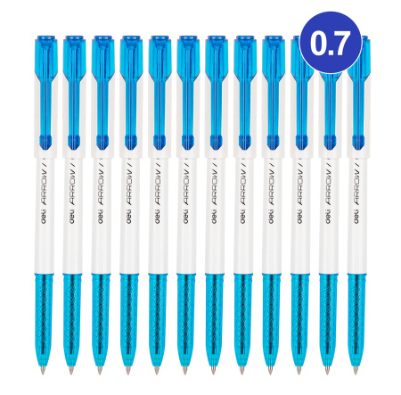 Ручка шариков. Deli Arrow EQ23-BL белый/голубой d=0.7мм син. черн. (1шт)