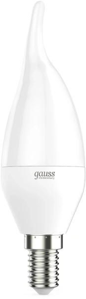 Лампа светодиодная Gauss Elementary 6Вт цок.:E14 свеча 220B св.свеч.бел.теп. (упак.:10шт) (34116)