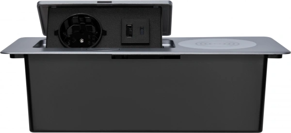 Розетка Cactus CS-SOCKET-USBA/C-WLESS для столешницы 26.5x11.8x6.5см серебристый