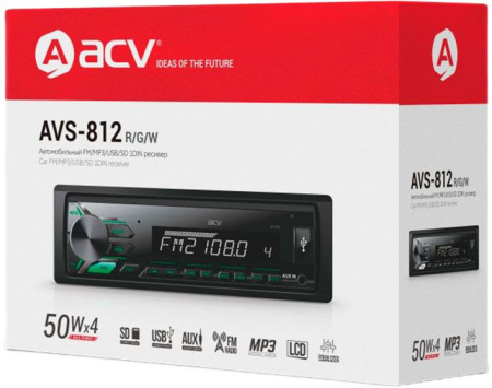 Автомагнитола ACV AVS-812G 1DIN 4x50Вт