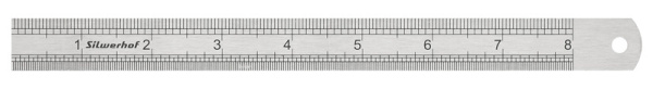 Линейка Silwerhof 160165 сталь нержавеющая дл.20см двухсторонняя шкала