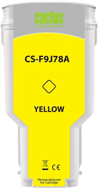Картридж струйный Cactus CS-F9J78A 727 XXL желтый (300мл) для HP DJ T920/T930/T1500/T1530/T2500/T2530