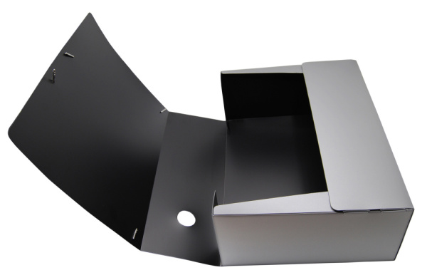 Папка архивная на резинке Silwerhof Perlen 311915-77 полипропилен 1мм корешок 100мм A4 серебристый металлик