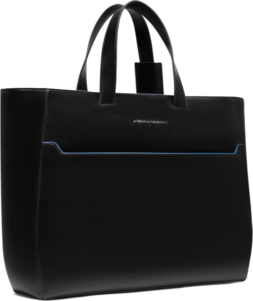 Деловая сумка женская Piquadro Blue Square BD6680B2/N с отделением для ноутбука черный натур.кожа