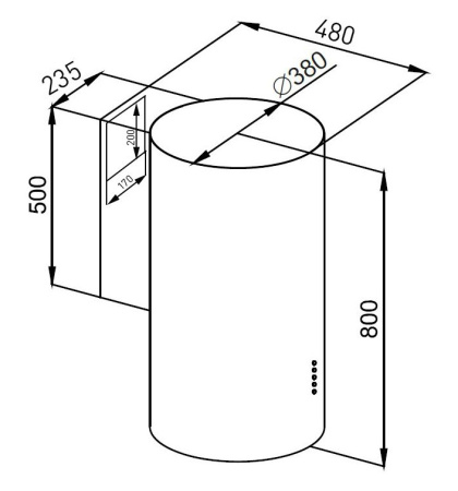 Вытяжка каминная Maunfeld Lee Side C 39 белый управление: кнопочное (1 мотор)