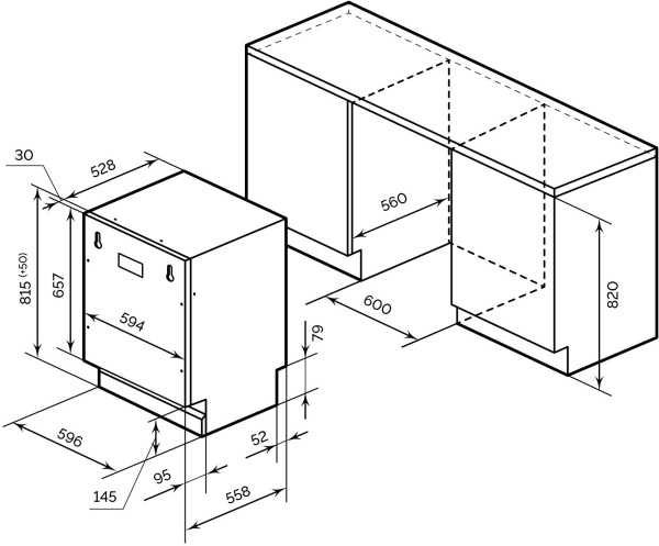 Посудомоечная машина встраив. Lex PM 6062 B 1930Вт полноразмерная