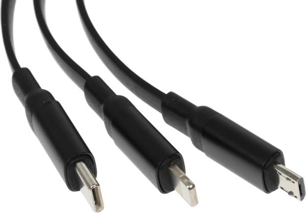 Кабель Hoco X78 Easy pull storage 3-in-1 91290 USB (m)-Lightning (m)/USB Type-C (m)/micro USB (m) 1м черный