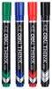 Набор маркеров перманентных Deli EU10101 Think скошенный пиш. наконечник 1.5-5мм 4цв. пакет с европодвесом (4шт.)