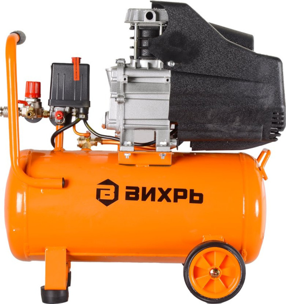 Компрессор поршневой Вихрь КМП-24/230АМ масляный 230л/мин 24л 1600Вт оранжевый