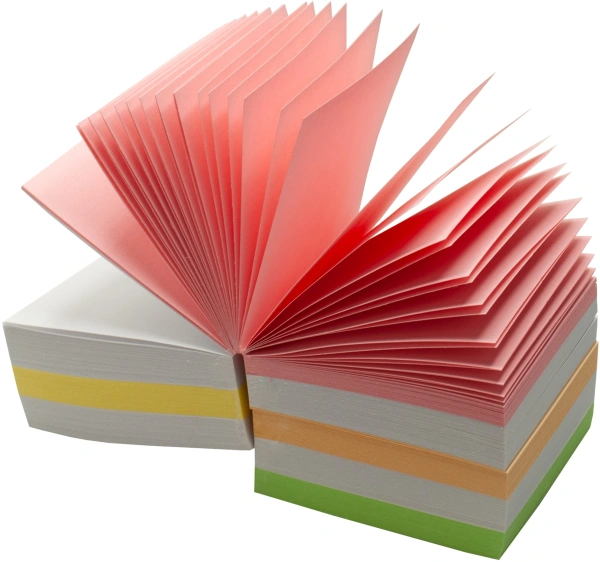 Блок для записей бумажный Silwerhof Стандарт 701045 90х90х90мм 80г/м2 ассорти 5цв.в упак. на склейке