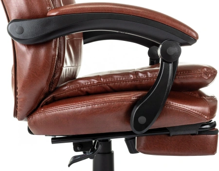 Кресло руководителя Бюрократ T-9950MSG-F коричневый эко.кожа крестов. пластик подст.для ног