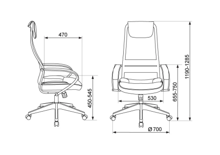 Кресло руководителя Бюрократ CH-608 черный TW-01 сиденье черный TW-11 эко.кожа/сетка с подголов. крестов. пластик