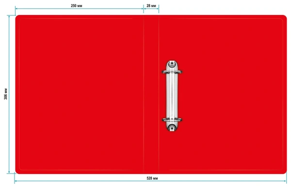Папка на 2-х кольцах Buro -ECB0420/2RRED A4 пластик 0.5мм красный