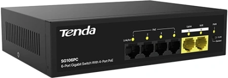 Коммутатор Tenda SG106PC (L2) 6x1Гбит/с 4PoE 50W неуправляемый