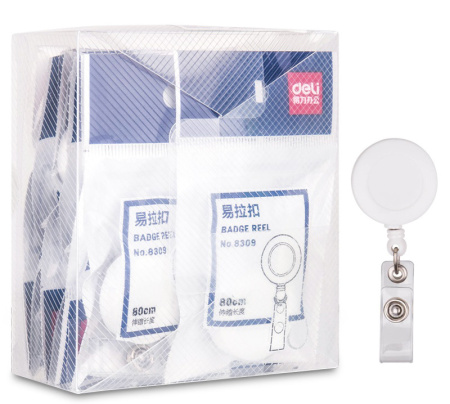 Держатель для бейджа Deli 8309White 80см горизонтально-вертикальный пластик белый (упак.:12шт)