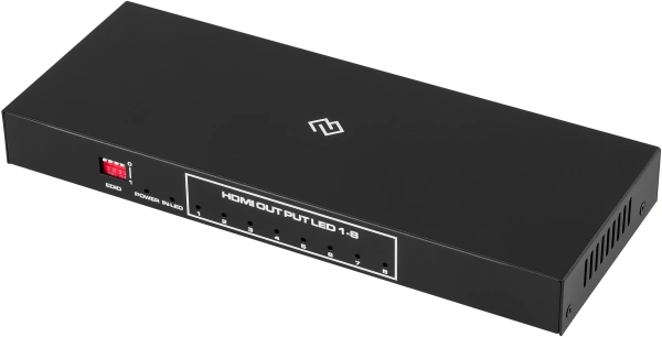 Сплиттер аудио-видео Digma DHSP-v2x8 HDMI (f)/8xHDMI (f) черный