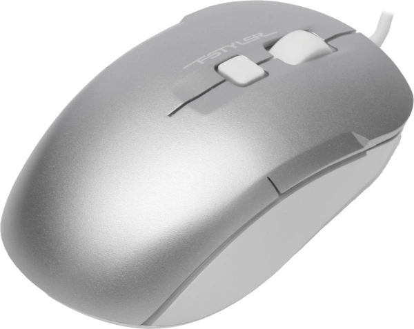 Мышь A4Tech Fstyler FM26S серебристый/белый оптическая (1600dpi) silent USB для ноутбука (4but)