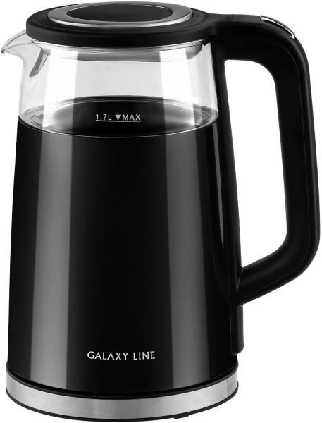 Чайник Galaxy Line GL 0342 1.7л. 2200Вт черный (стекло/пластик)