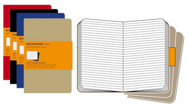 Блокнот Moleskine CAHIER JOURNAL CH116 Large 130х210мм обложка картон 80стр. линейка клюквенный (3шт)