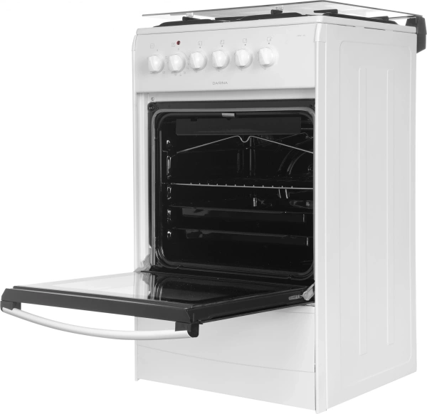 Плита Газовая Darina 1B KM 441 306 W белый (стеклянная крышка) реш.сталь