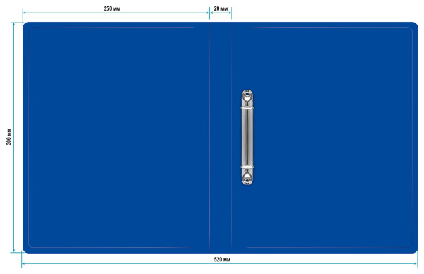 Папка на 2-х кольцах Buro -ECB413/2RBLUE A4 пластик 0.5мм синий