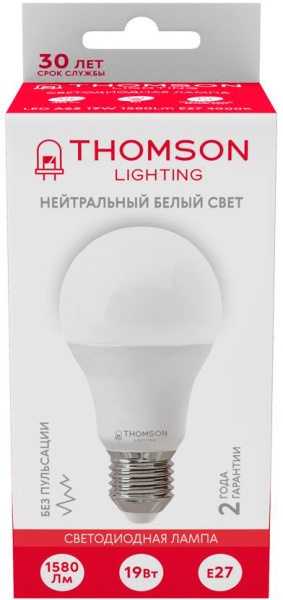Лампа светодиодная Thomson TH-B2348 19Вт цок.:E27 груша 220B 4000K св.свеч.бел.нейт. A (упак.:1шт)