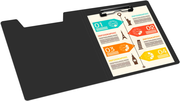 Папка клип-борд Бюрократ -PD602BLCK A4 пластик 1.2мм черный с крышкой