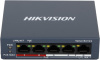 Коммутатор Hikvision DS-3E0105P-E/M(B) 4x100Mb 4PoE+ 35W неуправляемый