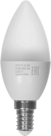 Лампа светодиодная Gauss 6.5Вт цок.:E14 свеча 220B 3000K св.свеч.бел.теп. 35-C (упак.:1шт) (103101107)