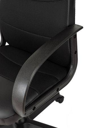 Кресло руководителя Бюрократ CH-808AXSN черный текстиль/эко.кожа крестов. пластик