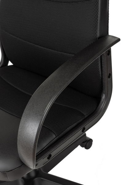Кресло руководителя Бюрократ CH-808AXSN черный текстиль/эко.кожа крестов. пластик