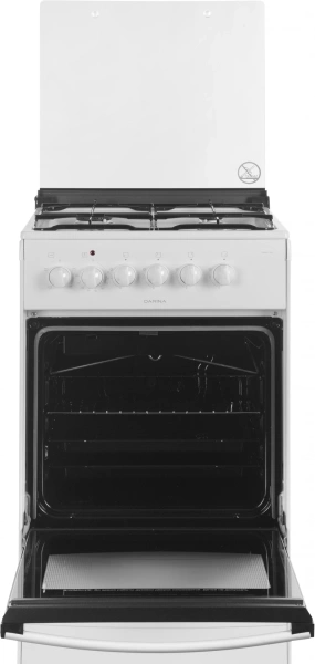 Плита Газовая Darina 1B KM 441 306 W белый (стеклянная крышка) реш.сталь