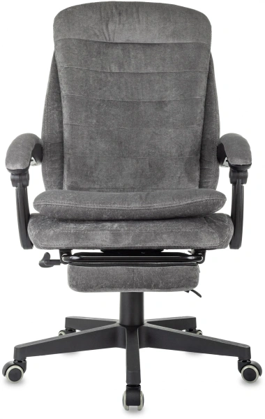 Кресло руководителя Бюрократ T-9950MSG-F Fabric серый Light-19 крестов. пластик подст.для ног