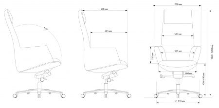 Кресло руководителя Cactus CS-LBK-MILANO кожа с подголов. крестов. алюминий