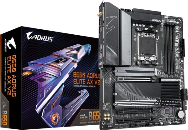 Материнская плата Gigabyte B650 A ELITE AX V2 SocketAM5 AMD B650 4xDDR5 ATX AC`97 8ch(7.1) 2.5Gg RAI