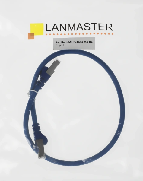 Патч-корд Lanmaster LAN-PC45/S6-0.5-BL FTP RJ-45 вил.-вилка RJ-45 кат.6 0.5м синий LSZH (уп.:1шт)