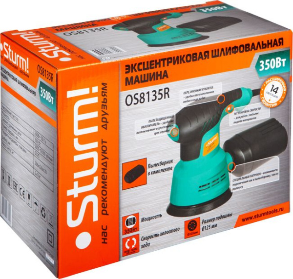 Эксцентриковая шлифовальная машина Sturm! OS8135R 350Вт