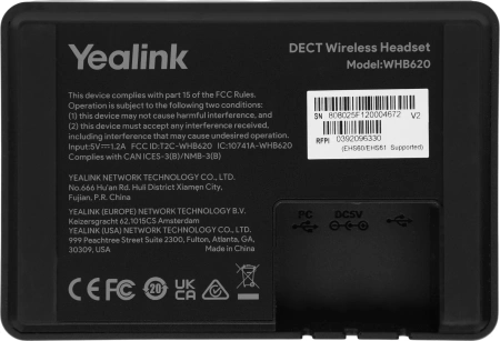 Гарнитура беспроводная Yealink WH62 Dual UC черный
