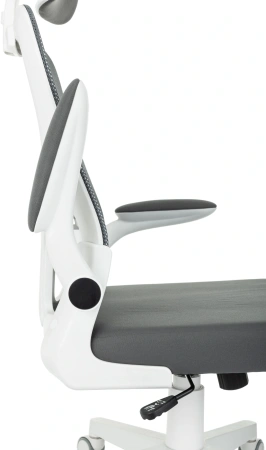 Кресло Бюрократ ASTER NH-W темно-серый TW-04 Neo Grey сетка/ткань с подголов. крестов. пластик пластик белый