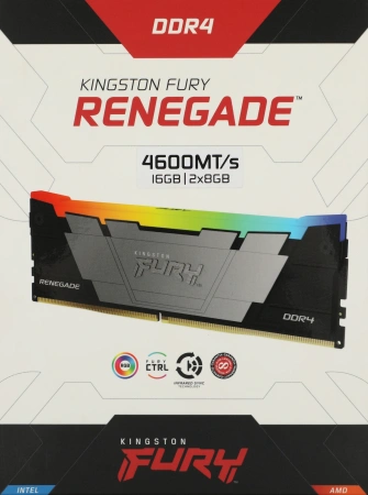 Память DDR4 2x8GB 4600МГц Kingston KF446C19RB2AK2/16 Fury Renegade RGB RTL Gaming PC4-36800 CL19 DIM