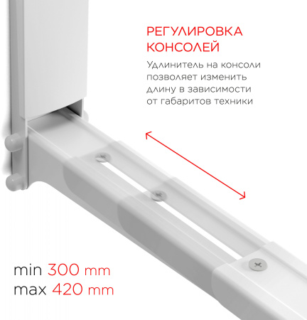 Кронштейн для СВЧ Holder MWS-2003 белый макс.40кг настенный фиксированный