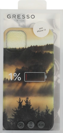 Чехол (клип-кейс) Gresso для iPhone 13 Meridian черный/бежевый (GR17AAAE8896)