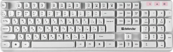 Клавиатура + мышь Defender Milan C-992 клав:белый мышь:белый/красный USB беспроводная Multimedia (45994)