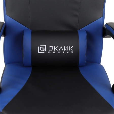 Кресло игровое Оклик Cooldown черный/синий сиденье черный/синий искусст.кожа/сетка с подголов. крест