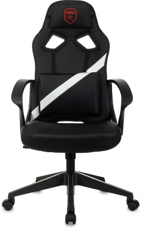 Кресло игровое Zombie 300 черный/белый эко.кожа крестов. пластик