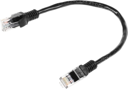 Патч-корд PP12-0.25M/BK 1000G UTP 4 пары cat5E CCA molded 0.25м черный RJ-45 (m)-RJ-45 (m)