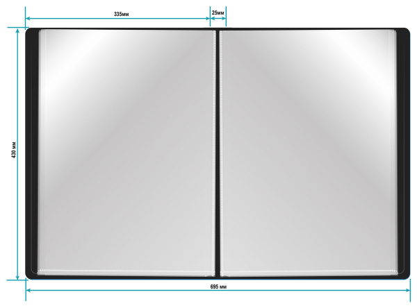 Папка с 20 прозр.вклад. Бюрократ -BPV20A3BLACK A3 пластик 0.8мм черный