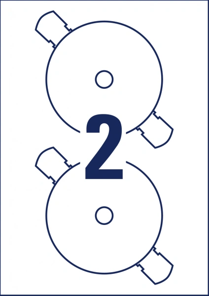 Этикетки Avery Zweckform CD/DVD L7676-25 A4/196г/м2/50л./белый супер глянец самоклей. для лазерной печати